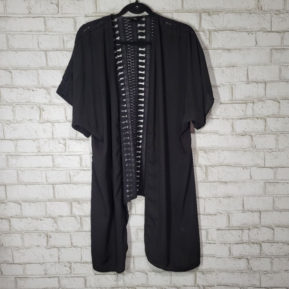 Mossimo Supply Co. black lace back kimono